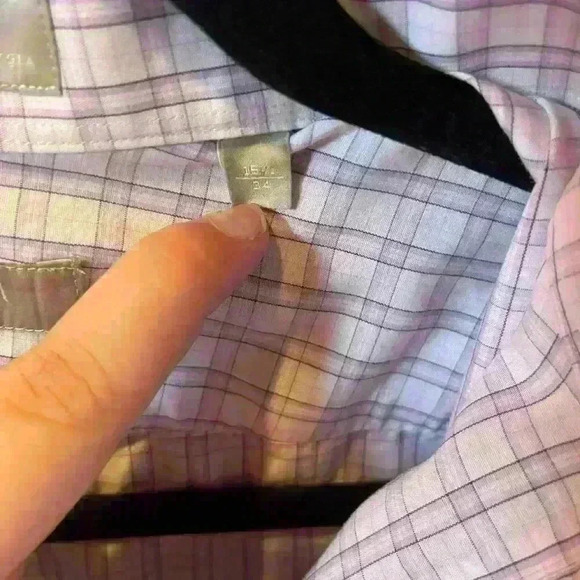 Men’s Nordstrom Purple Striped Traditional Fit Dress Shirt Long Sleeve Size 15.5 - Picture 3 of 4
